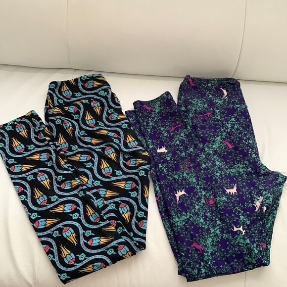 Lularoe Womens Set of 2 Leggings One Size - Picture 1 of 10